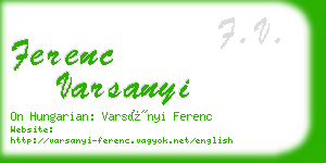 ferenc varsanyi business card